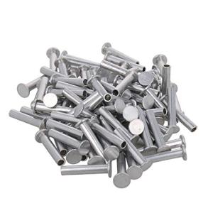 MroMax 中空リベット 半管状リベット フラットヘッドリベット アルミ 平リベット フラットヘッド カシメピン 平リベット アルミニウム シルバー