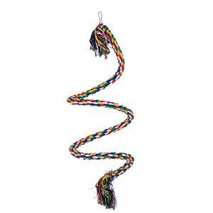 Refoiner 鳥用 ロープパーチ インコ おもちゃ ブランコ 柔らかい止まり木 螺旋ロープ 脚に優しいタッチ オウム ロープ 遊びおもちゃ 2m