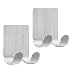 kwmobile 2x カミソリホルダー フック 亜鉛合金製 - 洗面所 お風呂 バスルーム シェイバーホルダー 傷つけない シンプル 粘着フック セ