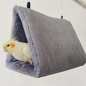 Hakona 鳥たちの寝床 三角ハウス インコ おもちゃ 掛ける鳥の巣 ハンモック ペット 用 テント いんこおもちゃ かわいい 寝袋 無地 厚みふわ