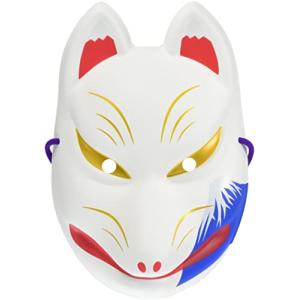 丸惣 民芸品 お面 狐面 富士山 PVC 約22cm