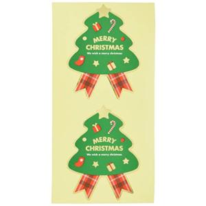 ギフトシール クリスマス リボン型 ツリー グリーン  XMS-1S