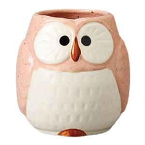 山下工芸 長湯み ふくろう ピンク玉湯呑 8×8cm 755025082