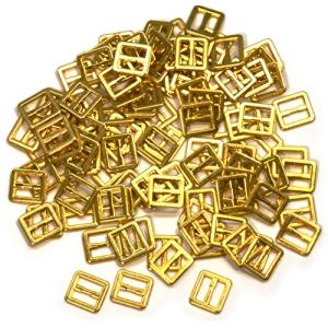 starPG 日の字型 内寸 6mm ミニ 角カン コキカン バックル 100個 セット レザークラフト ドールメイキング ハンドメイド パーツ (ゴ