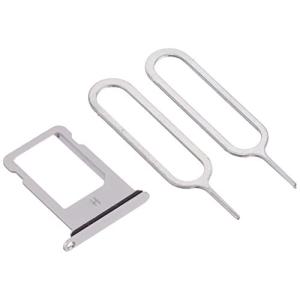 iPhone 8 専用 SIM トレイ 防水シリコンリング付き 全3色 シルバー Tray-8Silver