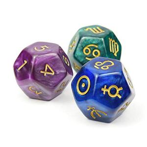 BabbleCom アストロダイス 3個セット 占い ゲーム 占星術 星座 アクリル 12面ダイス サイコロ