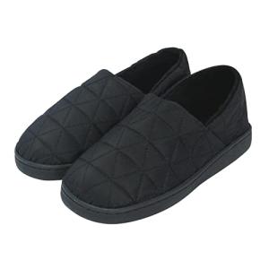 ZIP CORPORATION モックシューズ メンズ おしゃれ アウトドア スニーカー 秋冬 あったか キルト ダウン 内側 ボア ブラックII L