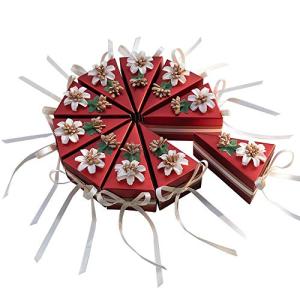 moin moin ラッピング ケーキ型 ホール ケーキ ボックス 箱 小分け   リボン + フラワー 10セット  9.5