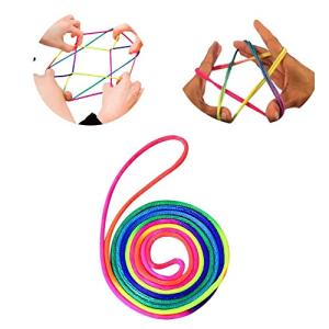 紐 あやとりひも レインボーカラー 結び目のない 虹 ロープ 糸 pokapokaya