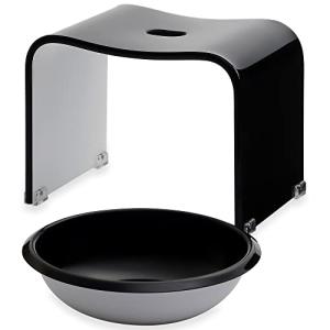 Kuai アクリル バスチェア ボウル セット 風呂椅子 洗面器 高さ25cm Mサイズ