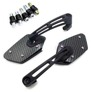 PIENSE バイクミラー 汎用 左右セット 取付ボルト 8mm 10mm 右ネジ 左ネジ 5本付 外装 カスタム パーツ