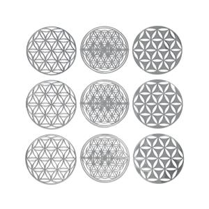 wave the stone フラワーオブライフ 金属製 ステッカー シール オルゴナイト ハンドメイド デコ flower of life 30mm