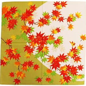 まつみ工芸 和雑貨 大判ハンカチ 心紬 もみじ小風呂敷 白