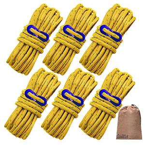 DaLaCa パラコード テントロープ タープロープ ガイロープ 反射材入り 太さ 4mm 長さ 4m 6本 / 8本 / 10本 セット 耐荷重 3