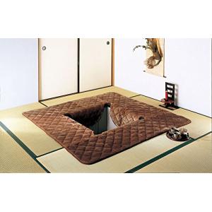 イケヒコ 掘りごたつ 洗える ラグ カーペット 2畳 無地  ブラウン 約190×190cm ホットカーペット対応