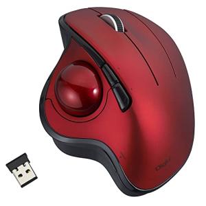 ナカバヤシ Digio2トラックボールマウス 角度可変 5ボタン 光学式 レッド