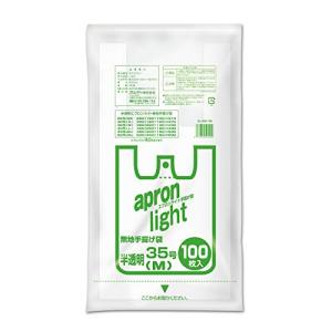 オルディ レジ袋 35号 M 半透明 100枚入 コンビニ袋 テイクアウト 取っ手付き ポリ袋 手提げ袋 エプロンライト EL-N35-100