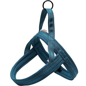 IKENOKOI犬用ハーネス 犬用胴輪 3M反射材料 通気性高い 調節可能 お散歩 お出かけ 小型犬 中型犬 大型犬に向け（ブルー XL 67-90c