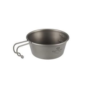 COOK'N'ESCAPE チタン シェラカップ 深型 350ml 目盛り付き 軽量 キャンプ用コップ キャンプ用品 アウトドア用調理器具 専用収納袋