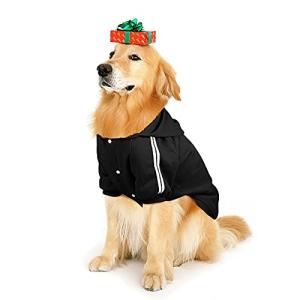PETLESO 犬用パーカー 秋冬 ペット服 フード付き 犬服 ドッグウェア 中大型犬 ブラック-5XL