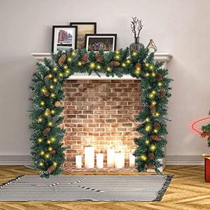 nacyvcos クリスマス 飾り ガーランド 1.8M クリスマス モール クリスマスリース パーティー装飾藤 ガーデン装飾籐 クリスマスボール ク