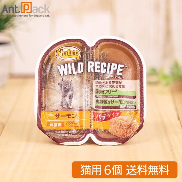 ニュートロ キャット ワイルド レシピ  サーモン パテタイプ 成猫用 トレイ 75g×6個 （ネコ...