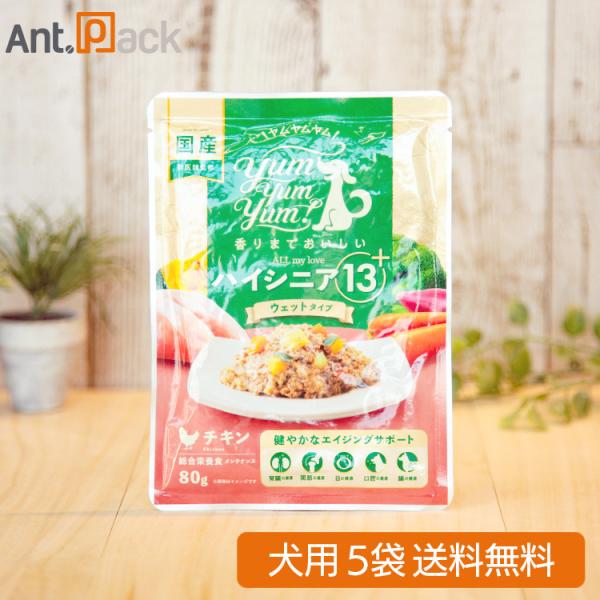 Yum Yum Yum！ ハイシニア13+ チキン ウェットフード 犬用 80g×5袋（ヤムヤムヤム...