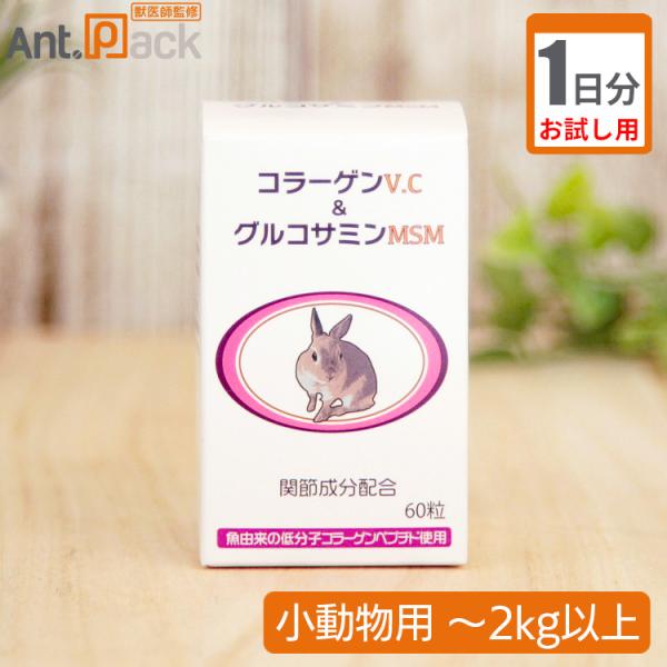 （お試し1日分）うさぎの関節にコラーゲンV.C＆グルコサミンMSM 小動物用 体重2kg以上 1日1...