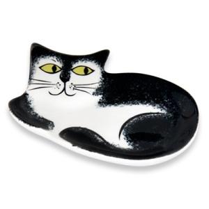 メール便可 ハンナターナー トレイ キャット 黒白 15-0050-04 ネコ 猫 ねこ Cat B...