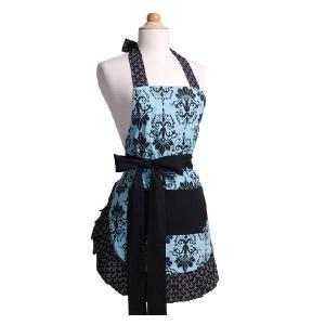 フラーティエプロンズ アクアダマスク エプロン おしゃれ かわいい Flirty カフェエプロン 年末年始大決算 保育士 キッチン Aprons ワンピース