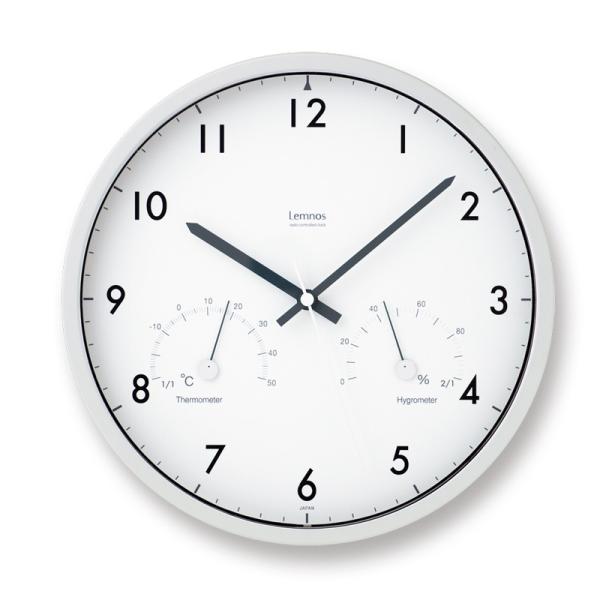 レムノス Lemnos Air clock 電波時計 温湿度計付 ブラウン LC09-11W BW ...