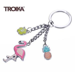 メール便対応可 トロイカ フラミンゴ キーリング キーホルダー おしゃれ Troika ブランド かわいい 無料サンプルok バッグチャーム 自転車