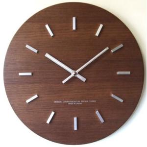 フォーカススリー 掛け時計 ウォールナットの時計 V-0010 ステップ ブラウンおしゃれ 壁掛け時計｜antdesignstore