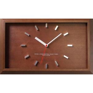 フォーカススリー 掛け時計 黄金比の時計 V-0046 電波時計 ブラウン木製 電波 おしゃれ 壁掛け時｜antdesignstore