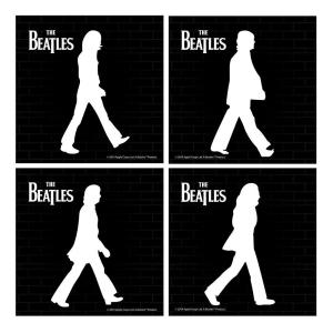 ビートルズ アビーロードシルエット ストーンコースター 4枚セット おしゃれ かわいい The Beatles Abbey Road Ceramic