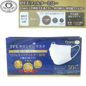 PFE 不織布 3層 マスク 50枚入り レギュラーサイズ 花粉 PM2.5 ハウスダスト 99％カットフィルター採用 中国製 日本規格サイズ 全国マスク工業会