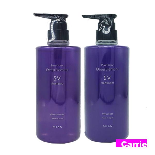 ミアンビューティー ディープエレメント SV シャンプー 600mL ＆ トリートメント 590g ...