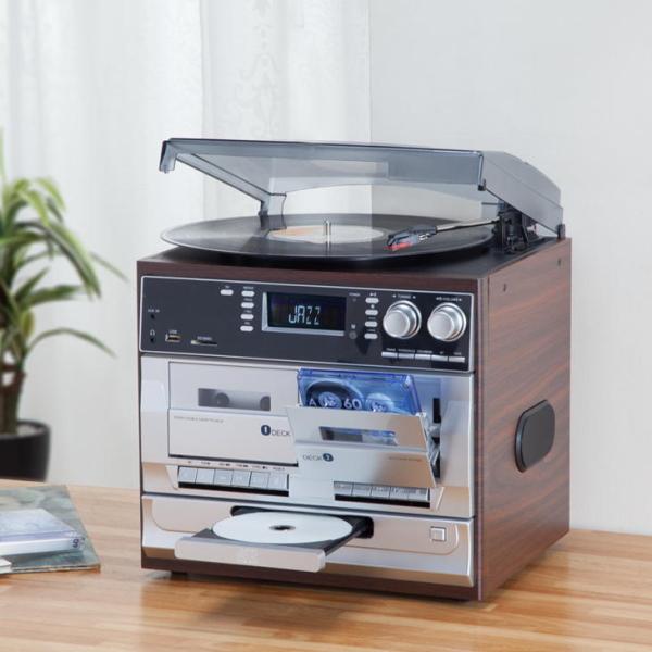 ファミリーライフ マルチオーディオプレーヤー a33438 CD レコード カセット 録音 USB ...