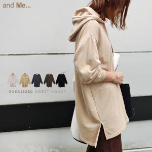 ミニ裏毛 オーバーサイズ スウェット パーカー レディース