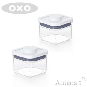 OXO ポップコンテナ2 スモールスクエア ミニ（0.4L）×2個セット ストッカー 保存容器 ストック 北欧 スタッキング｜Antena5 Yahoo!ショッピング店