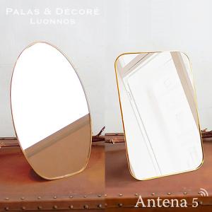 パラデック スタンド＆ウォールミラー 真鍮ミラー 18×27.7cm 楕円