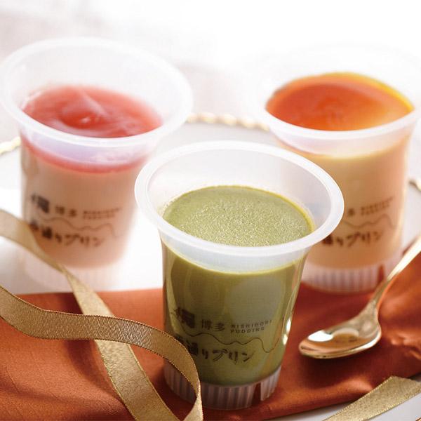 お歳暮 御歳暮 内祝いに 福岡・西通りプリン / プリン3種セット（短冊のしのみ対応）