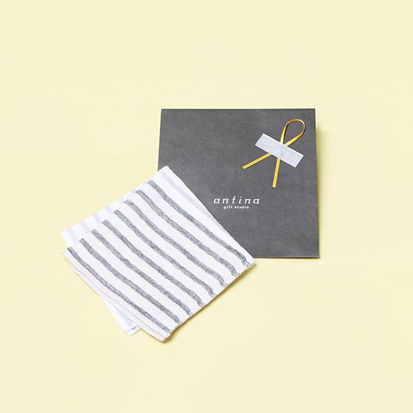 5trees / リネンボーダー 今治ミニタオル ブラック