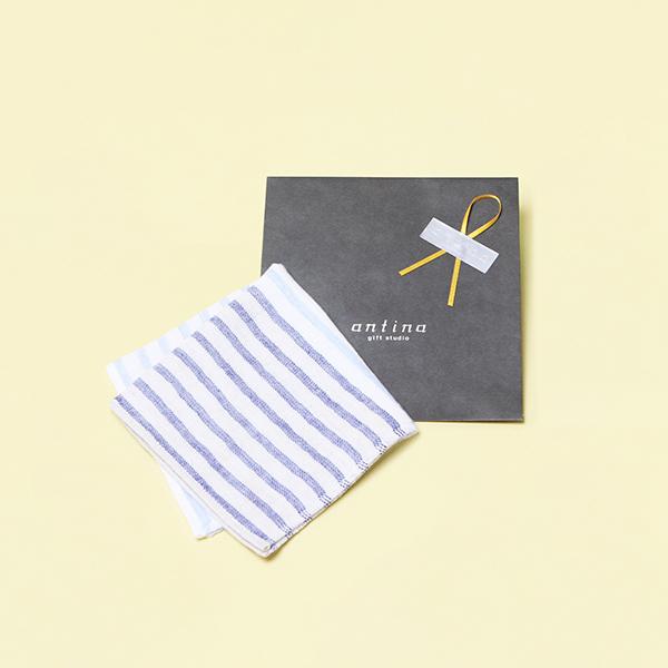 5trees / リネンボーダー 今治ミニタオル ネイビー