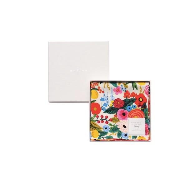 Rifle Paper / ガーデンパーティ・ホワイト ハンカチクロス ＢＯＸ入