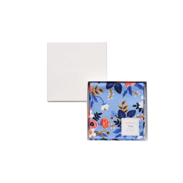 Rifle Paper / ローズウッド・ブルーパープル（綿１００％） ハンカチクロス ＢＯＸ入