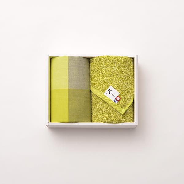 5trees / ディビジョン＆メランジュパイル フェイスタオルセット(イエロー)