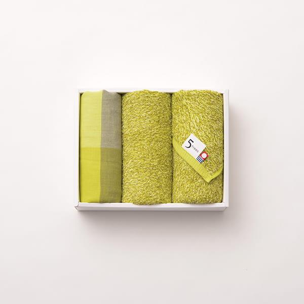 5trees / ディビジョン＆メランジュパイル タオルセット(フェイス3) イエロー