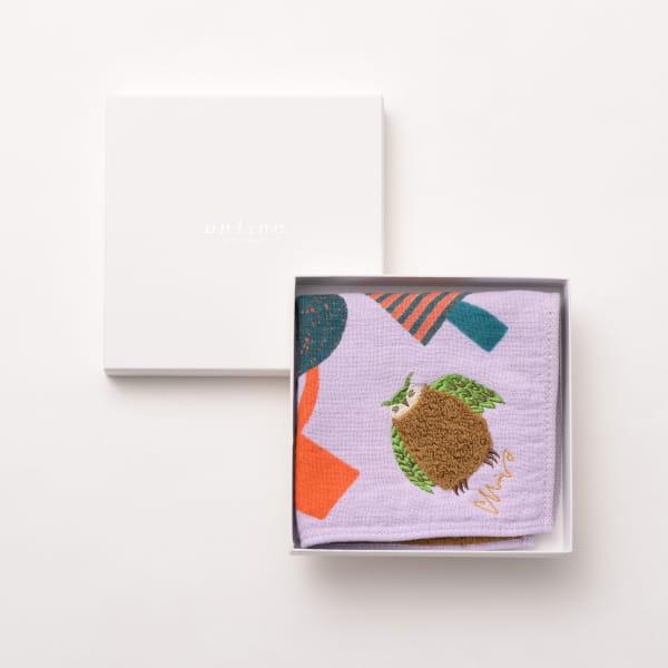 MiW / モコモコドウブツハンカチ(ミミズク) BOX入