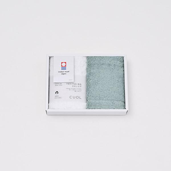 CUOL タオルではじめるスキンケア / ウォッシュタオル　ホワイト×ミント